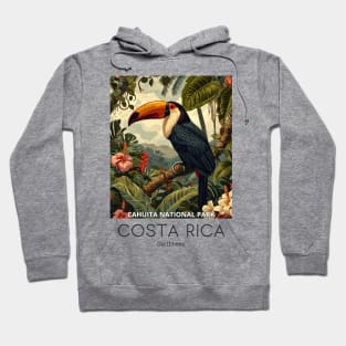 A Vintage Travel Illustration of Cahuita National Park - Costa Rica Hoodie